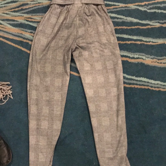 Comfortable tie pants with plaid print! - Picture 3 of 4